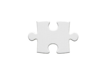 Isolated PNG White Puzzle Piece Connecting Solution In Transparent Background