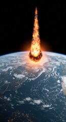 Fiery Meteorite Impacting Earth: A Dramatic Celestial Event