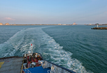 English Channel by ferry.