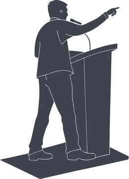 recommend clip art: Public Speaking Icon Set – Speaker at Podium Addressing Audience Silhouette Illustration