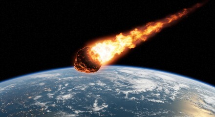 Fiery Meteoroid Approaching Earth: A Dramatic Space Encounter