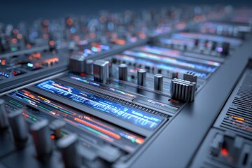 A detailed close-up view of a futuristic computer processor resembling DNA strands.