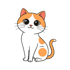 Obraz premium Cute cartoon kitten and mouse vector illustration of domestic pets playing