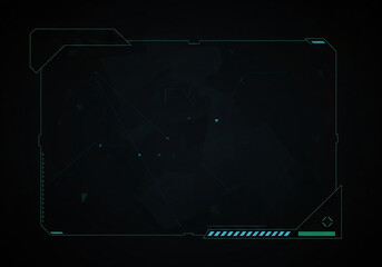 Futuristic HUD Interface with Geometric Outlines and Data Visualization Elements.