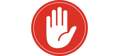 Obraz premium Red Circle Stop Sign with Open Hand