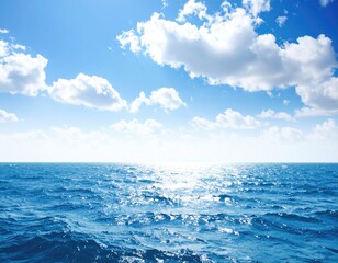 Azure expanse of ocean and sky