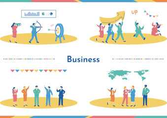 Naklejka premium ビジネスシーン素材集