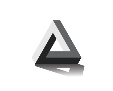 grayscale 3d Impossible penrose triangle shading logo