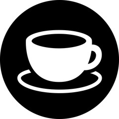 Coffee cup icon silhouette in circle