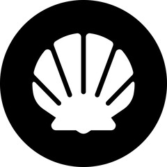 Shell icon silhouette in circle