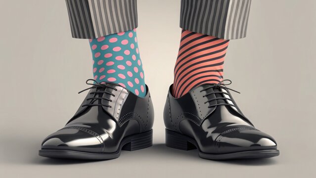 Colorful Socks with Business Shoes Creating a Quirky Fashion Statement