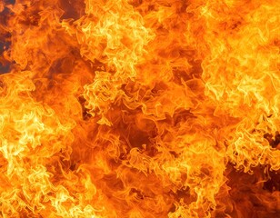 Fiery flames engulfing