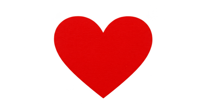 Isolated Red Heart Shape Illustration Passionate Love on Transparent BG