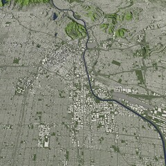 3D illustration of city and urban in Los Angeles USA