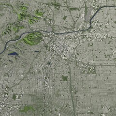 3D illustration of city and urban in Los Angeles USA