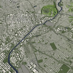 3D illustration of city and urban in Los Angeles USA