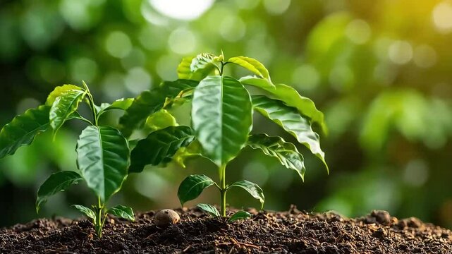 An inspiring timelapse of seeds sprouting and growing into young plants in fertile soil, a perfect metaphor for growth, new beginnings, and investment