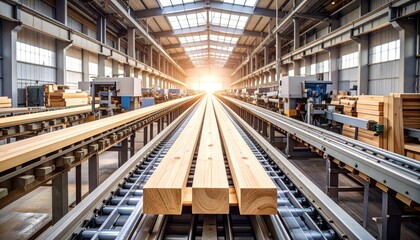 Fototapeta premium Industrial lumber processing (1)
