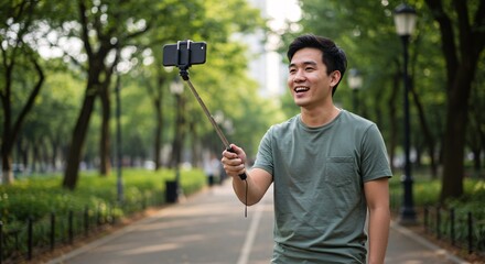 Vlogging Outdoors with Smartphone and Selfie Stick