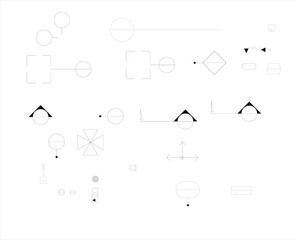 Vector Drafting Symbols Set &ndash; Arrows, Tile Start Point, Electrical Plan Icons