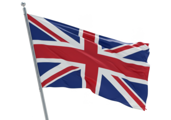 Illustration of Union Jack Flag Waving Great Britain National Symbol