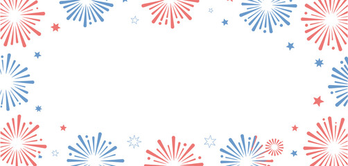 Fourth of July Fireworks Pattern Background