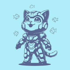 Obraz premium Vector Cat Character For Design