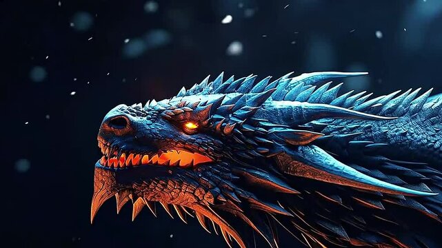 The illustration dragon is in the style of a carton video,ai generative