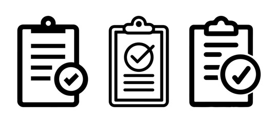 Checklist Icon Set, Checklist Silhouette Set, vector illustration