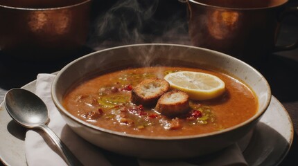 Mercimek &Ccedil;orbası &ndash; Turkish Red Lentil Soup with Paprika Oil and Lemon