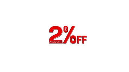 Up to two percent discount offer with a star emblem and red text