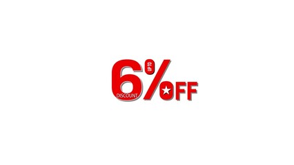 Up to six percent off discount sale promotion with a star graphic