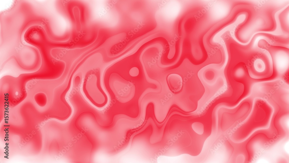 Poster abstract flowing liquid red and white gradient background with smooth organic shapes and soft light