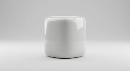 Clean White Ceramic Jar with Smooth Rounded Edges Isolated on a Neutral Studio Background for Product Presentation
