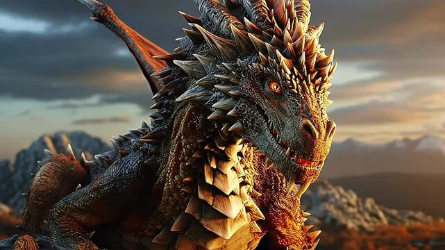 The illustration dragon is in the style of a carton video,ai generative