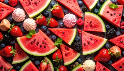 Colorful fruit arrangement