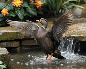 American Black Duck Landing Photo