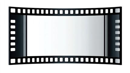 Obraz premium Blank curved film strip, perfect for nostalgic designs or movie-themed projects. Add your own images or text