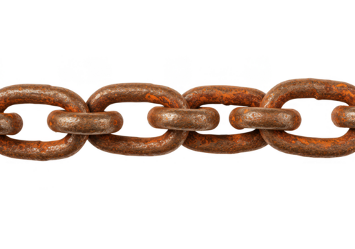 Isolated Rusty Chain Metal Link On Transparent Background 3d