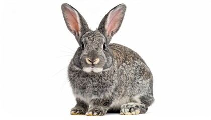 Obraz premium Gray rabbit, front view (1)