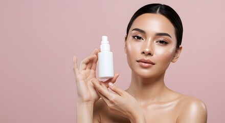 Beautiful Woman with Skincare Product, Beauty and Cosmetics Concept