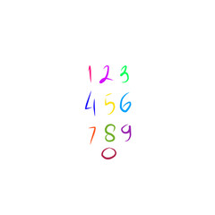 colorful numbers on white background