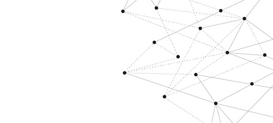 Blue network. Abstract connection on white background. Network technology background with dots and lines for desktop. Ai background.