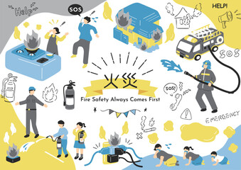 火災、防災イラスト素材集 © kid_a