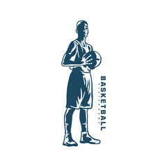 Basketball Player logo design vector. Silhouette Basketball Male Player Template Illustration. Icon Symbol