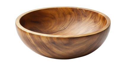 wooden bowl on white background