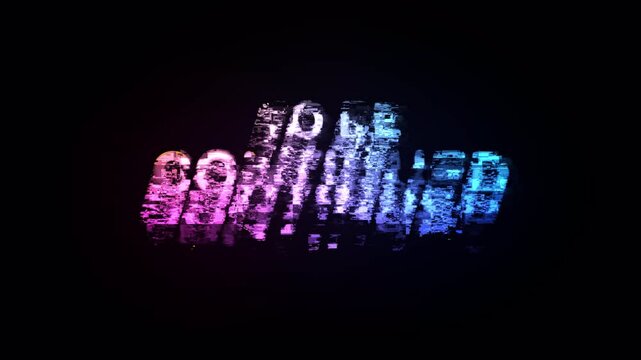 Glitchy pixelated yellow and white to be continued sign. Suitable for digital design projects, video edits, or technologythemed content creation