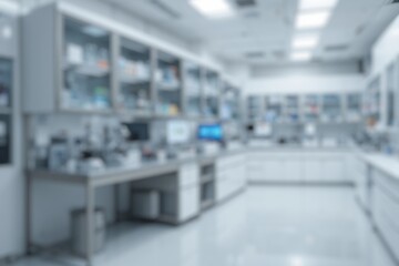 Blurred image of  workspace in a modern laboratory setting. Blurred background for use.