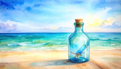Hidden Treasures Mysterious Message in a Bottle Stock