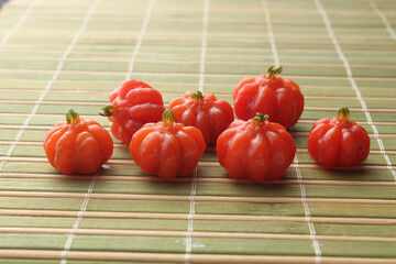 Portion of fresh tropical pitanga fruit